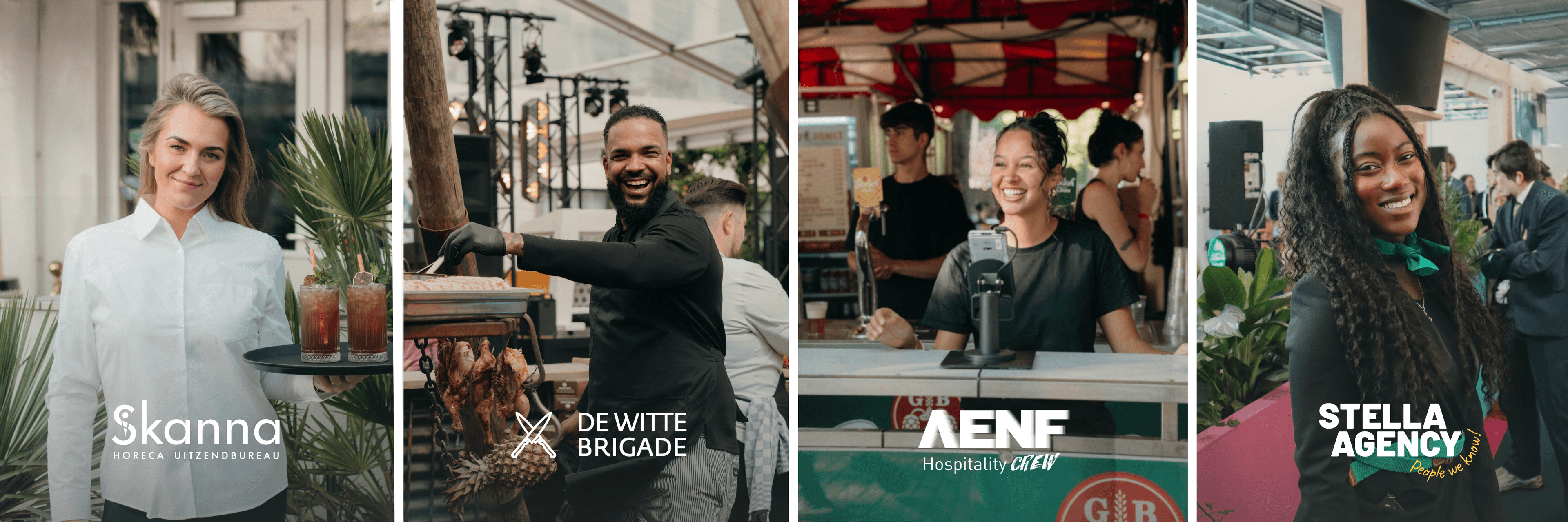 AENF, De Witte Brigade, Skanna, Stella Agency - Onze vier labels